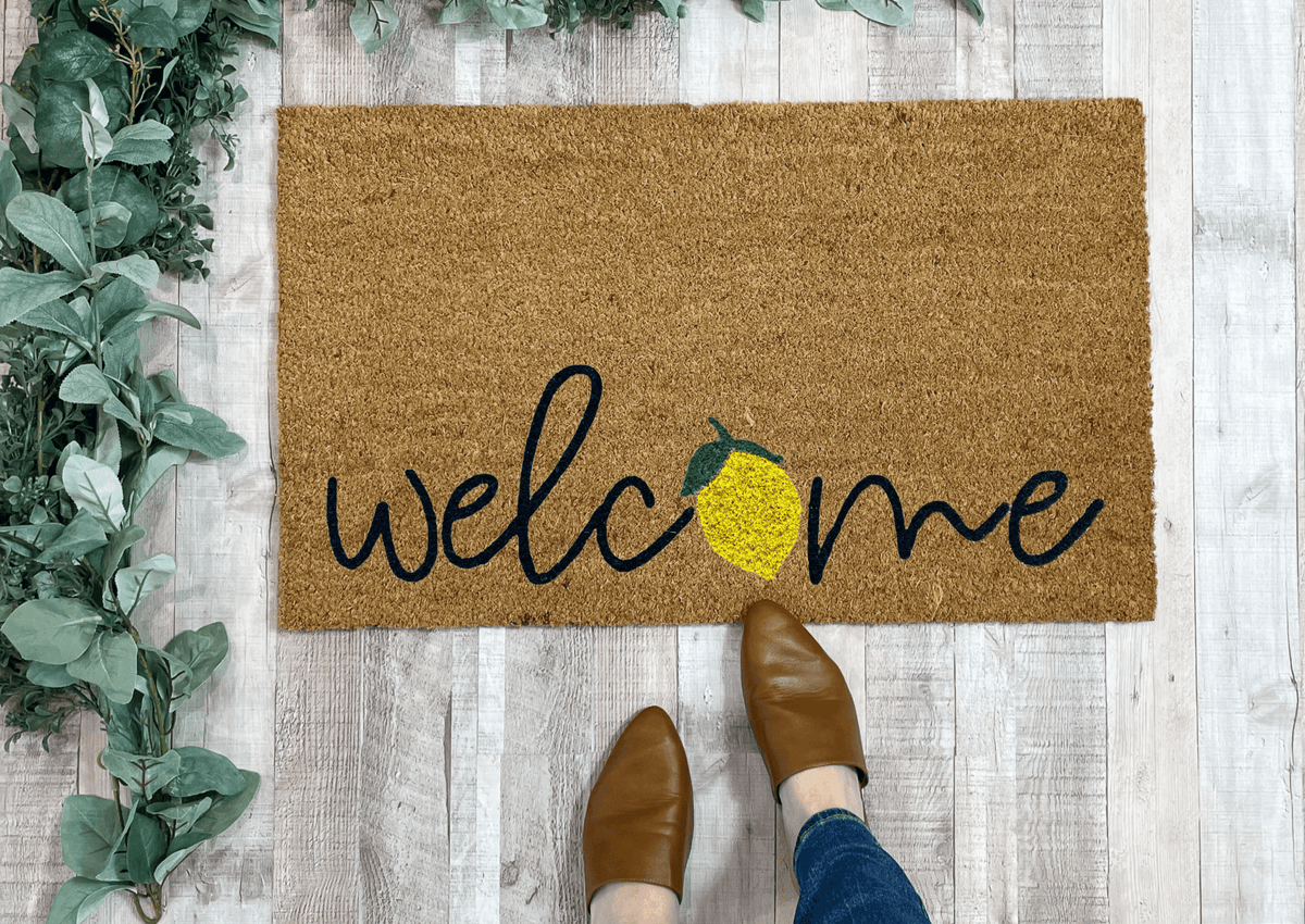 Lemon Outdoor Welcome Mat | Summer Doormats | Nickel Designs