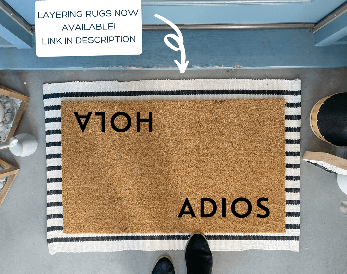 HOLA ADIOS Spanish Doormat | Outdoor Doormats and Decor