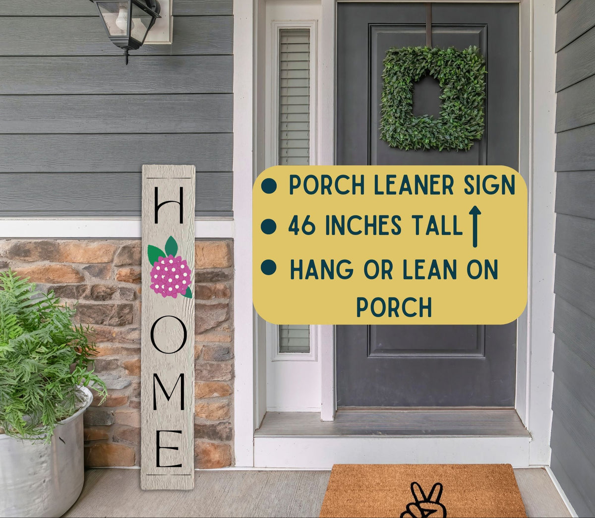 Eureka LEG英語　サインド Hydrangea HOME Porch Sign | Outdoor Decor by Nickel Designs