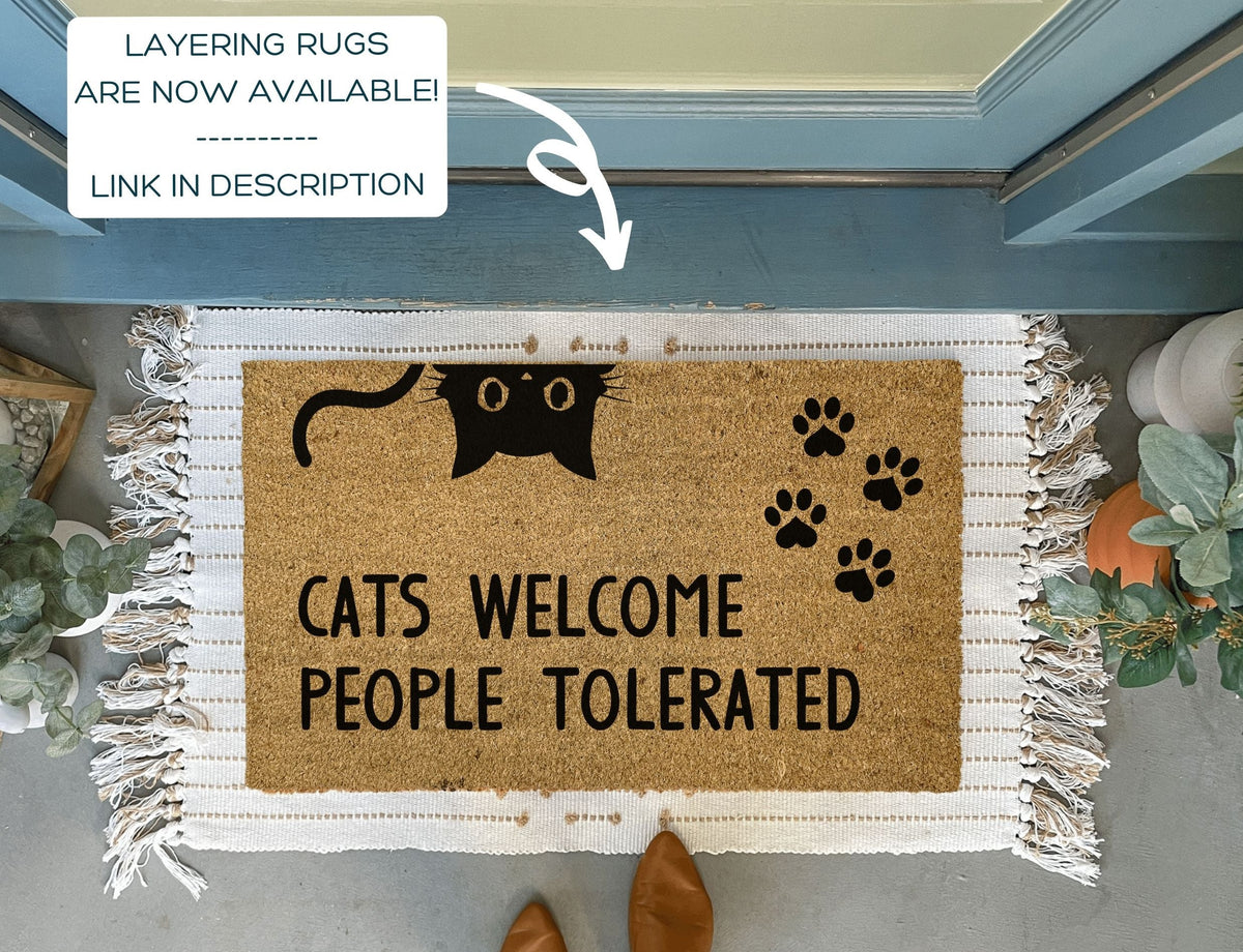 Cats People Tolerated Funny Doormat Outdoor Doormats