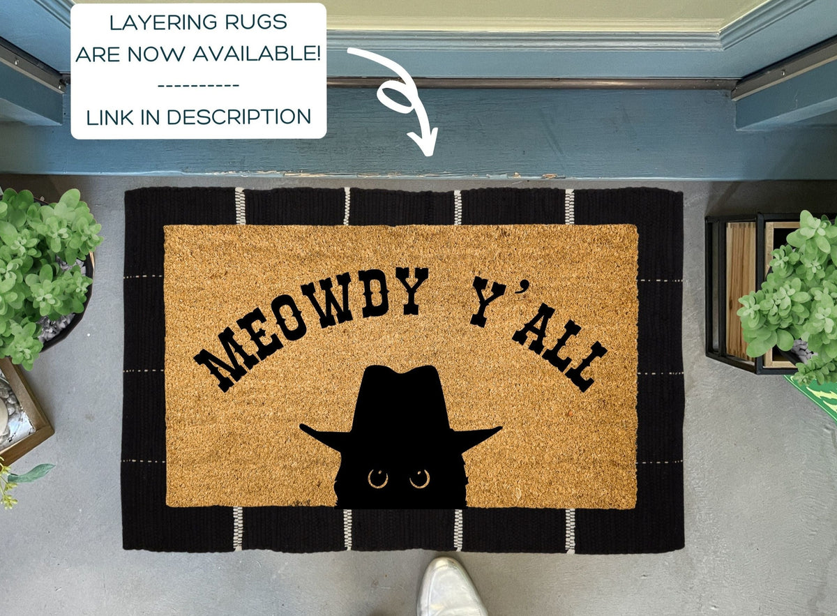 Meowdy Y'all Funny Cat Doormat | Outdoor Doormat | Nickel Designs