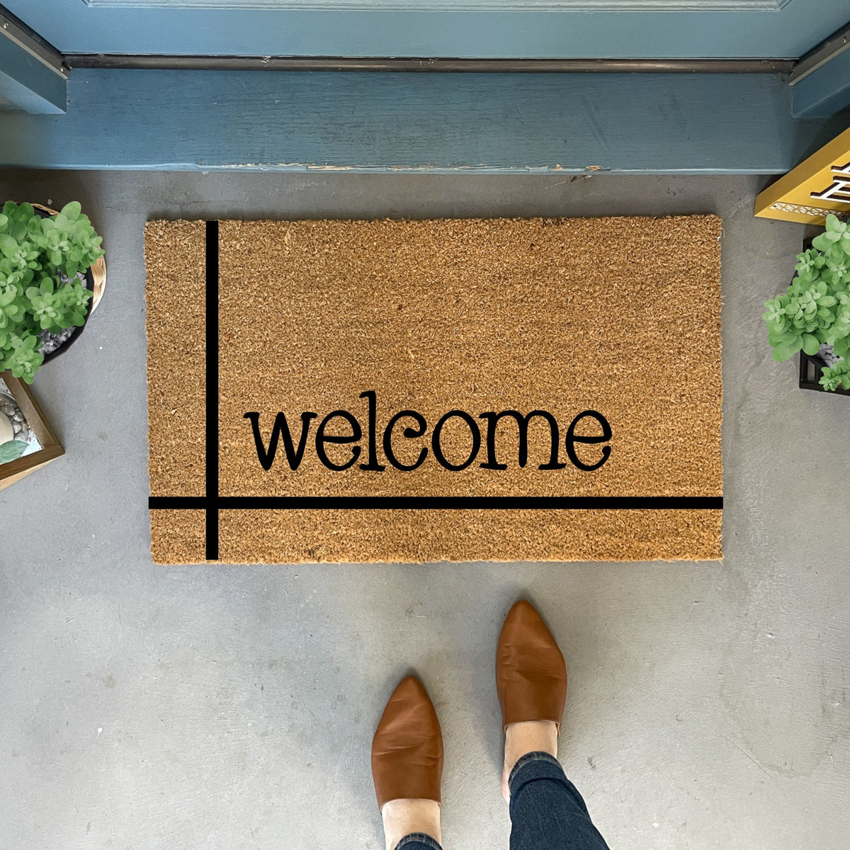 Modern Welcome Doormat | Outdoor Welcome Mats | Nickel Designs