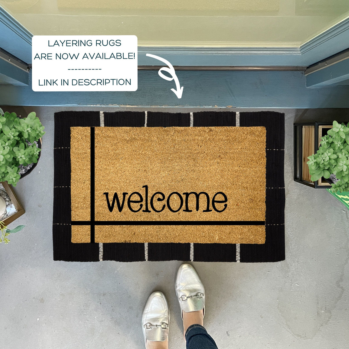 Modern Welcome Doormat | Outdoor Welcome Mats | Nickel Designs