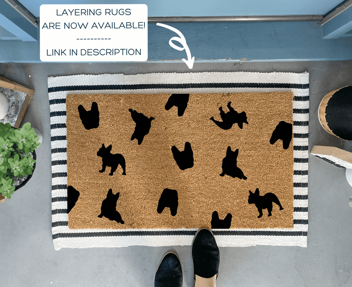 French Bulldog Pattern Doormat Dog Doormats by Nickel Designs