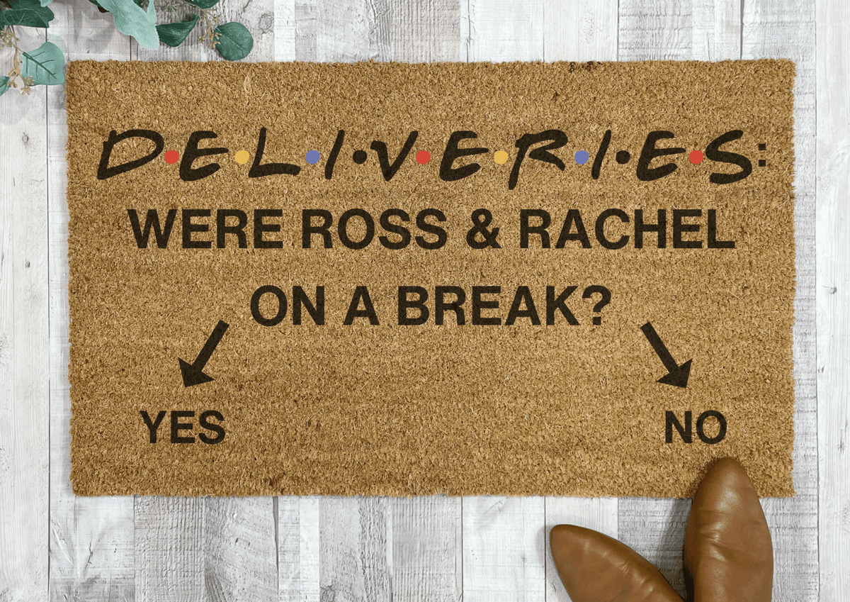 Funny Ross and Rachel Deliveries Doormat | Outdoor Doormats and Decor