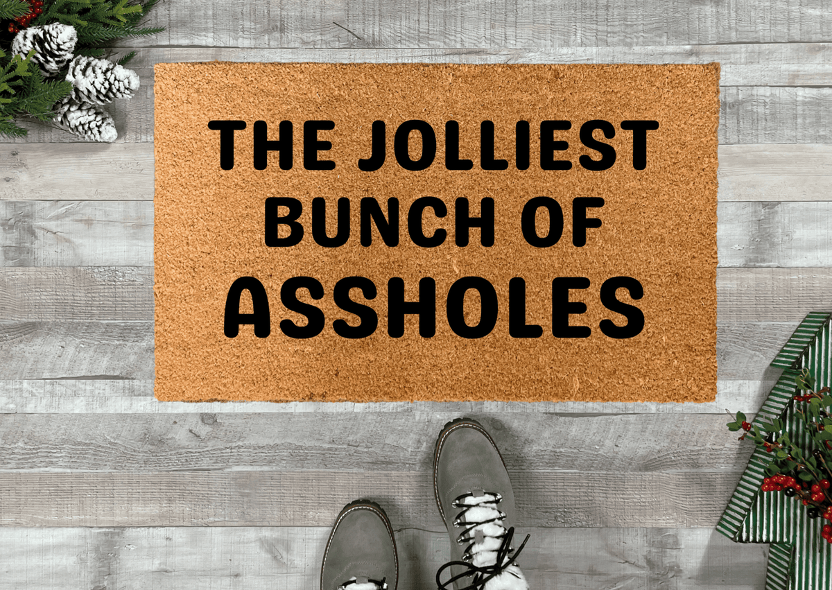 JOLLY AF Christmas Doormat Winter Doormat Funny Christmas 