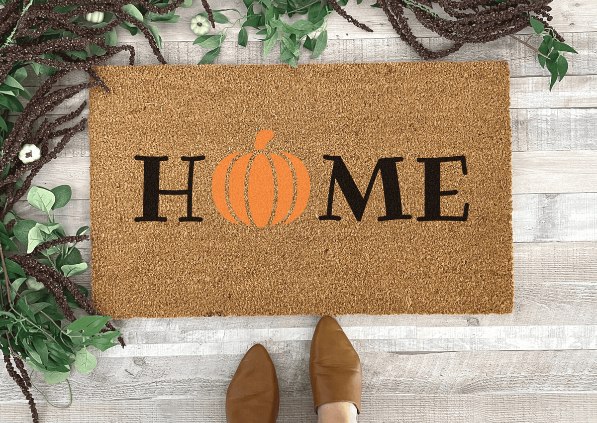 Welcome Home Pumpkin Doormat, 18x30 in.