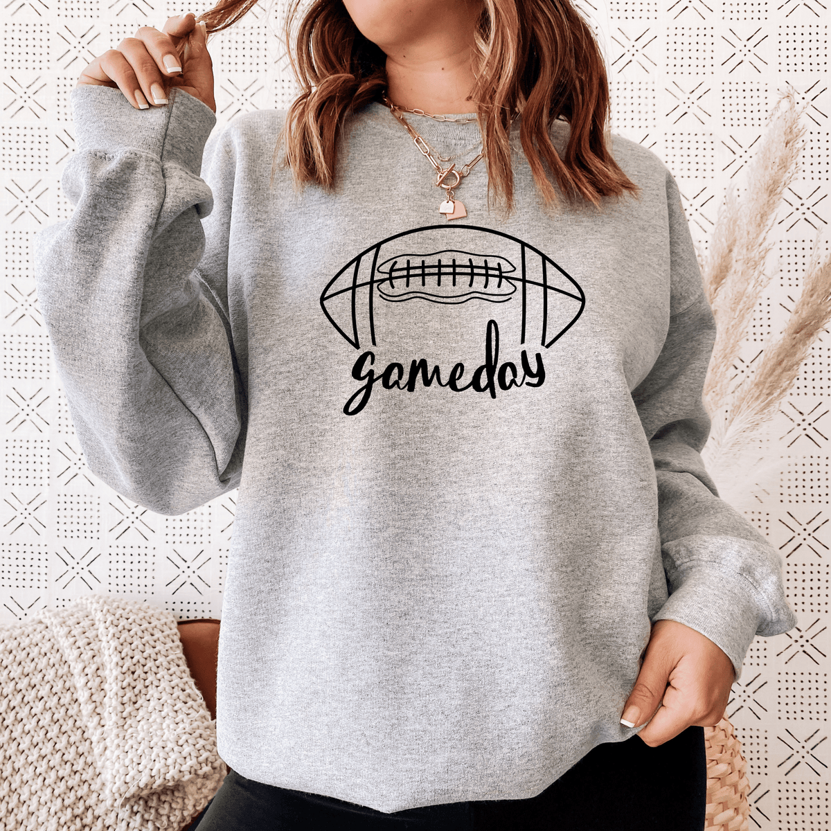 NFL Long Sleeve Charcoal Sweatshirt, Gameday Apparel, Unisex Crewneck  Sweatshirt