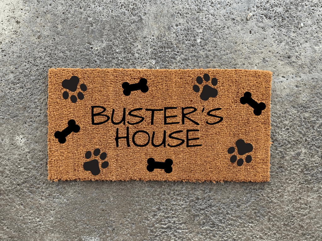 Custom Dog House Mini Dog Door Doormat12" x 24" Nickel Designs