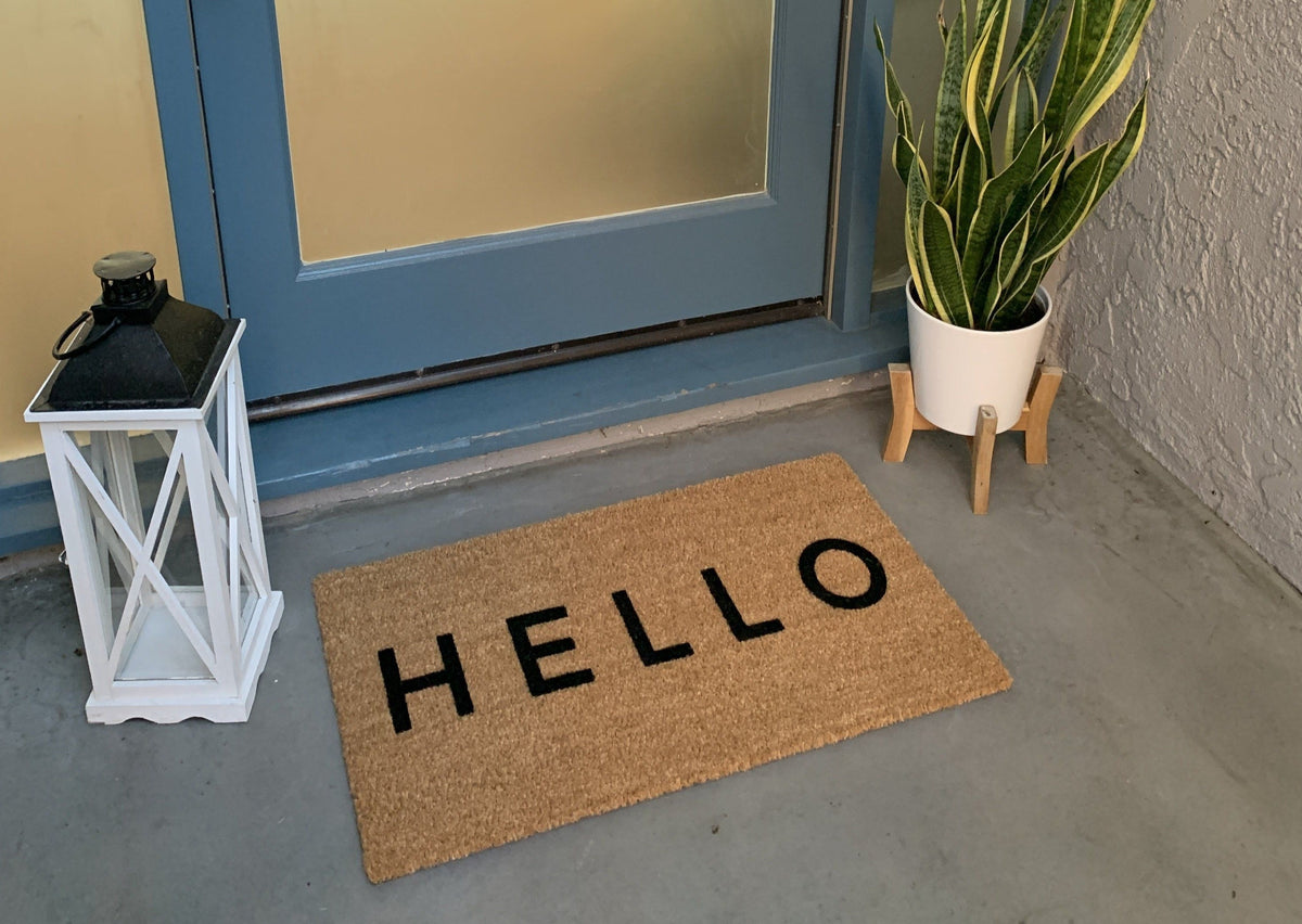Ultra Modern Hello Doormat, Outdoor Doormats