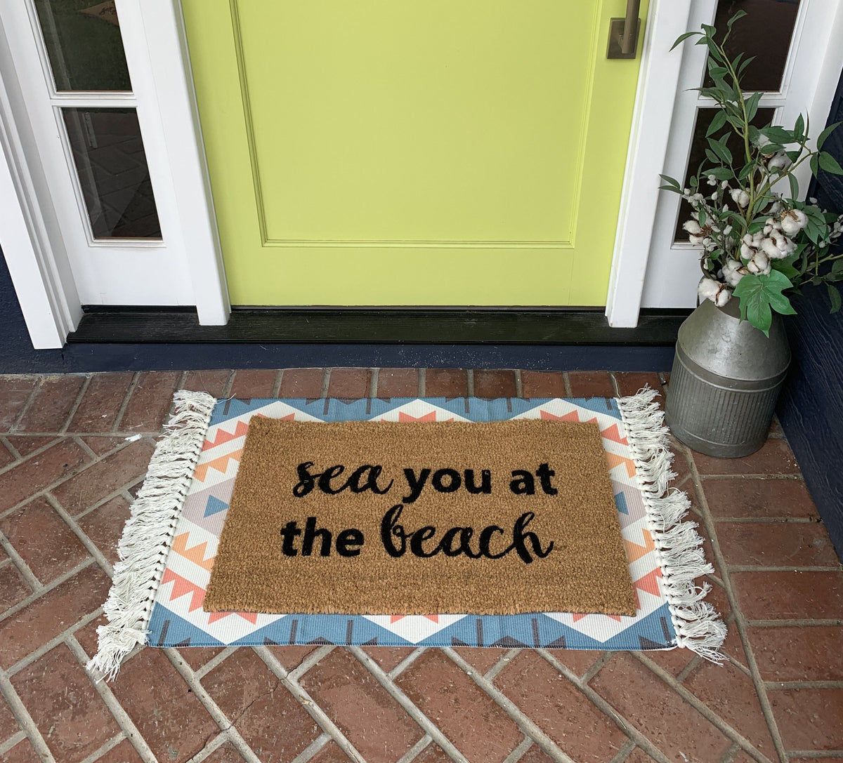 Custom Chic Beach House Door Mat