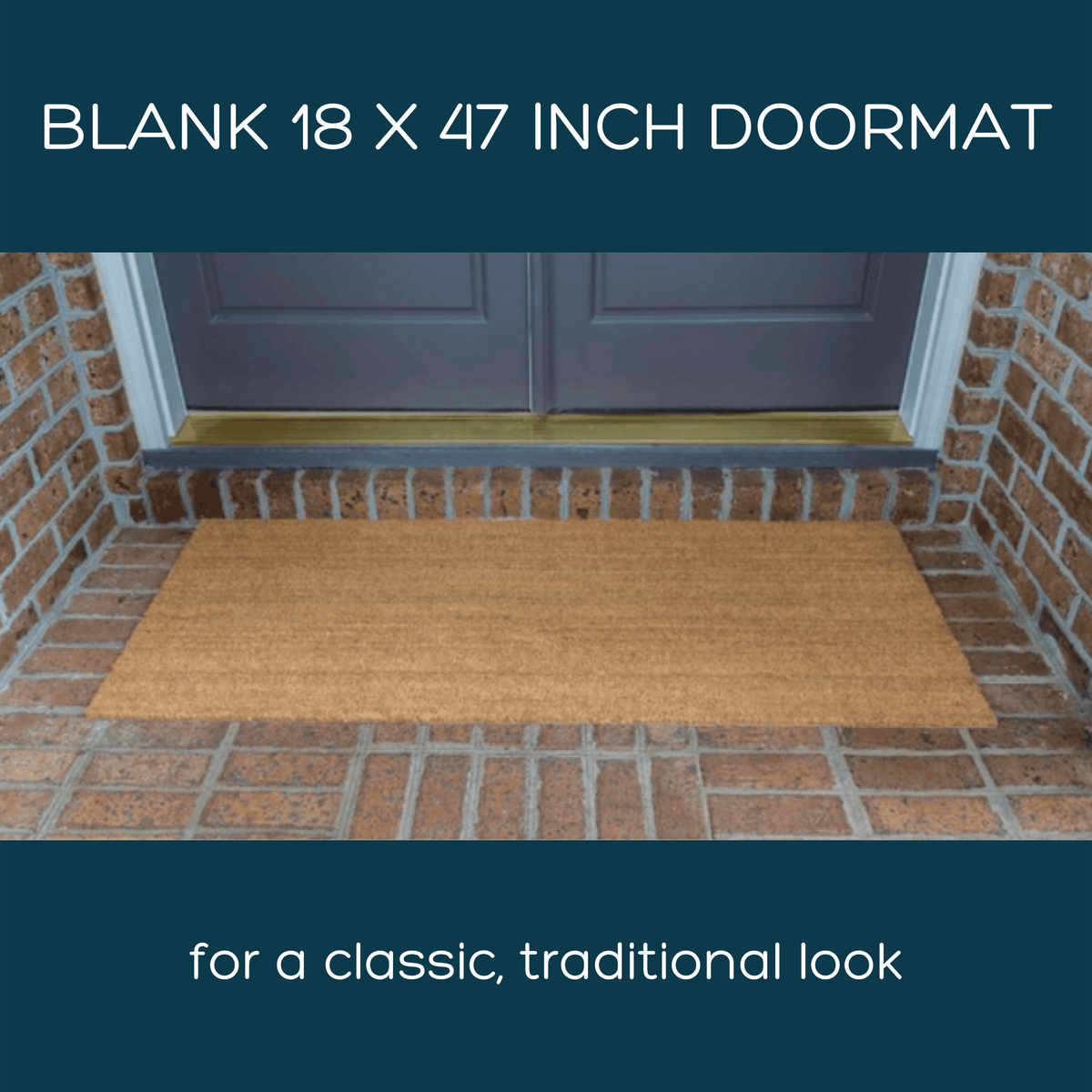 Blank Coir 18 X 47 inch Double Doormat
