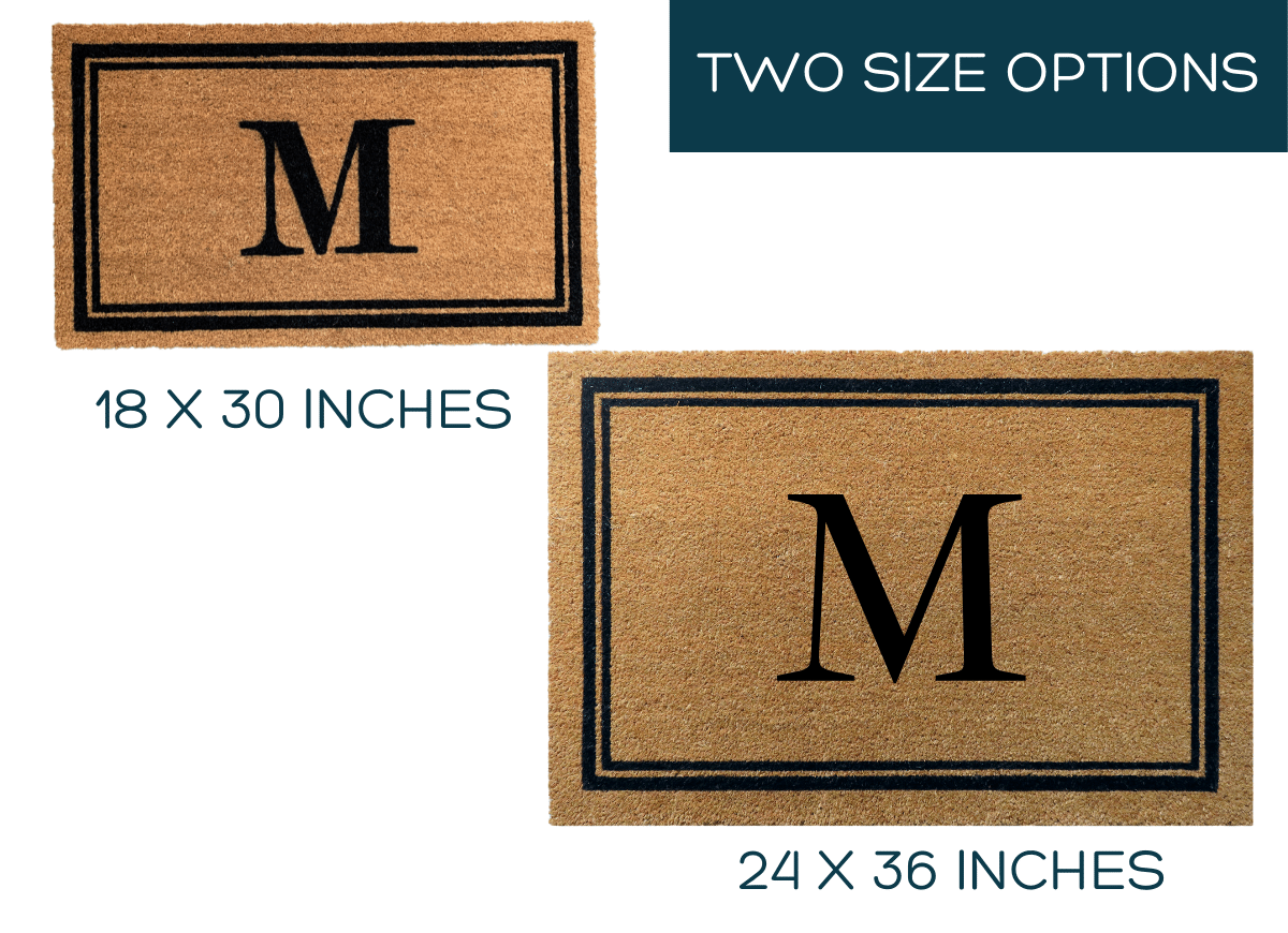 Custom Initial Double Border Doormat Personalized Doormats