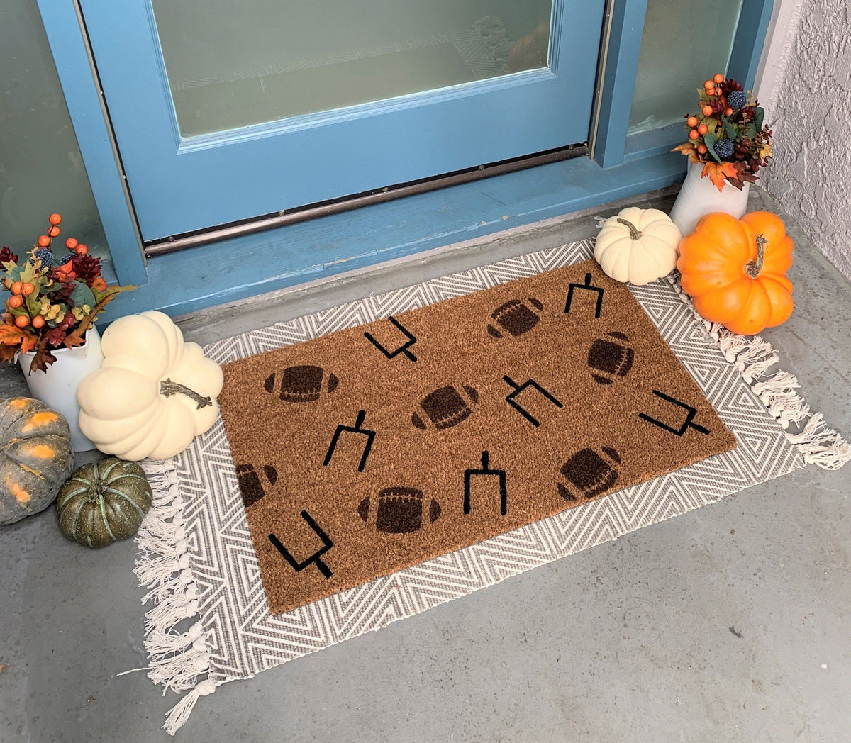 Football & Fall Doormat, Custom Doormat, Closing Gift