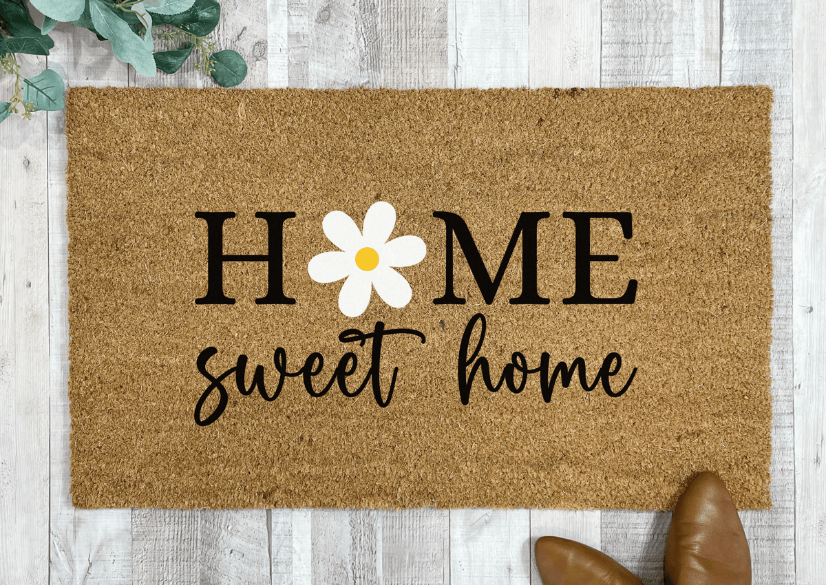Home Sweet Home Daisy Doormat Floral Doormats Nickel Designs