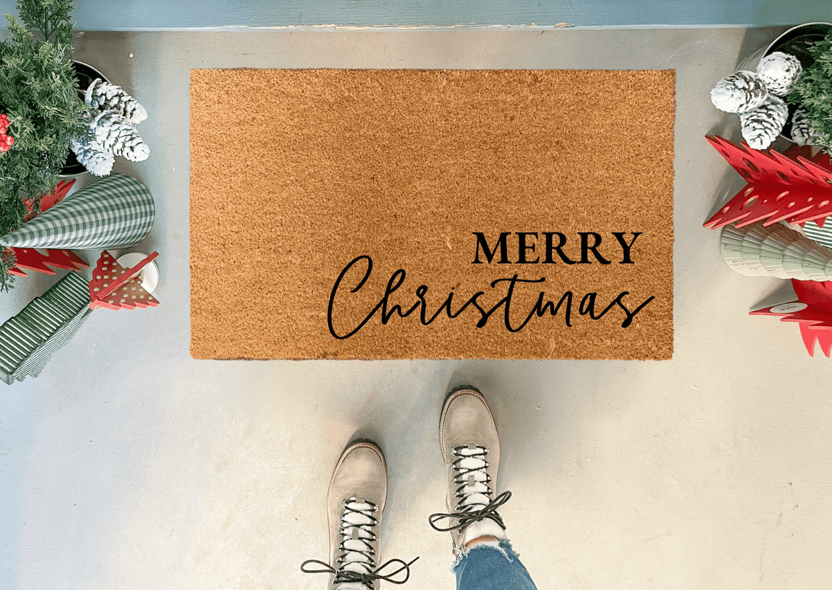 Merry Christmas Doormat | Outdoor Holiday Doormats | Nickel Designs