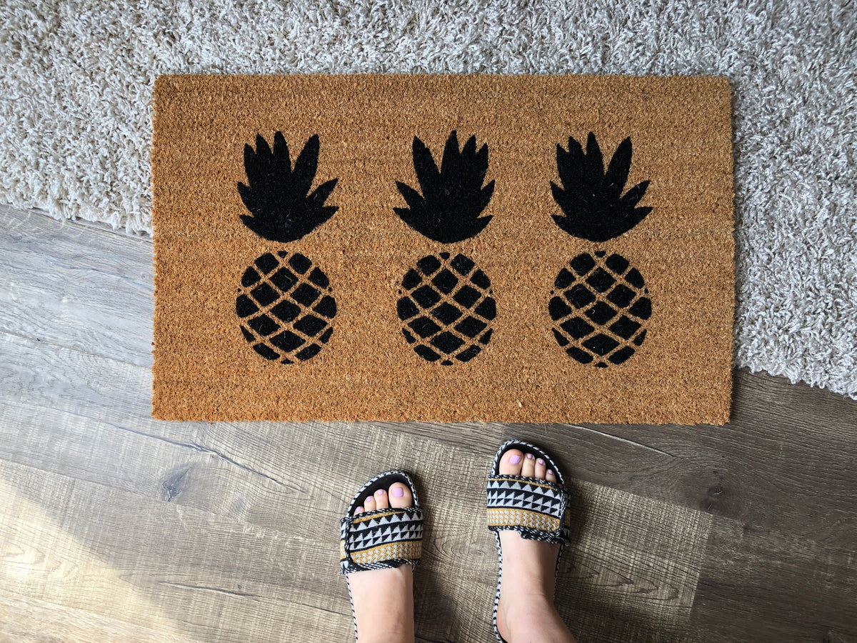 Pineapple Trio Doormat Summer Door Mats Coir Doormats