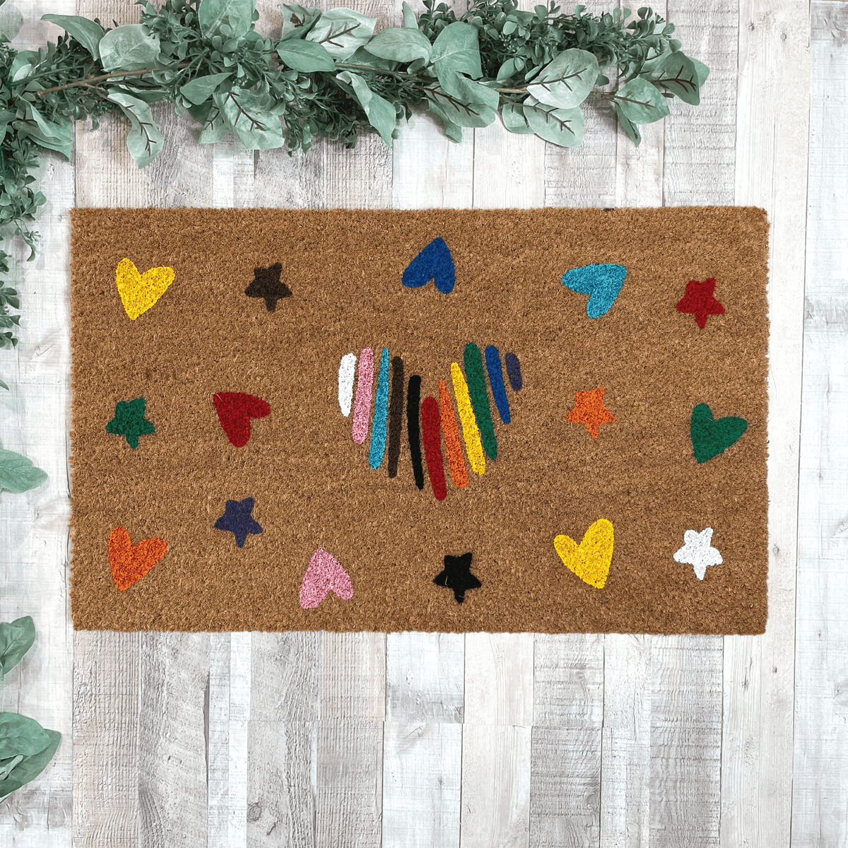 Pride Heart Pattern Doormat Nickel Designs Custom Doormats