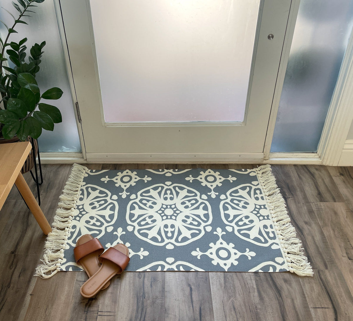 Beige & White Striped Rug  Entryway Rugs by Nickel Designs