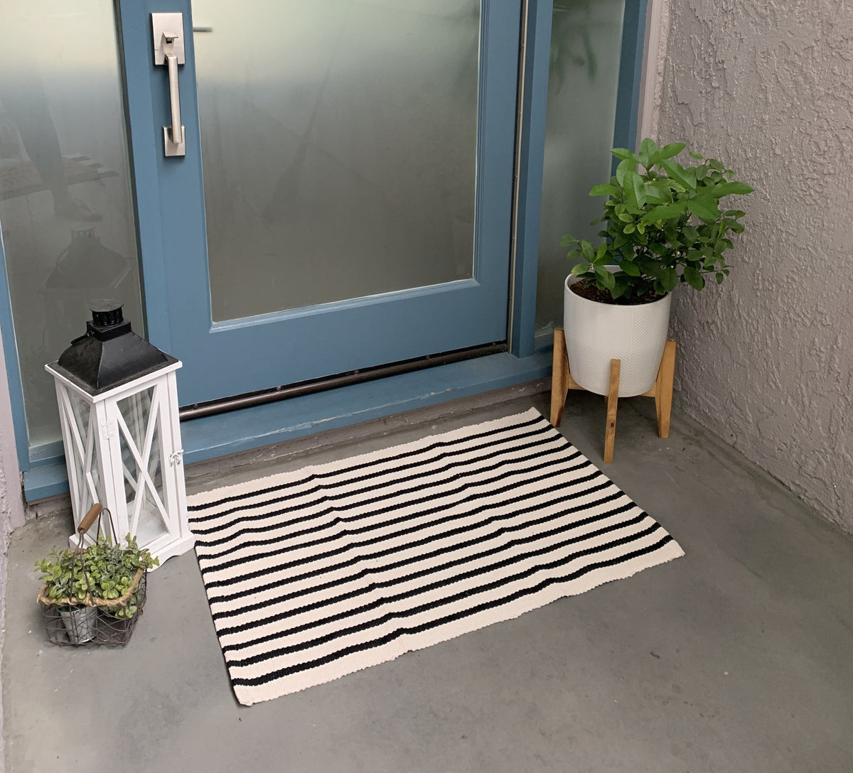 Black Pattern Entryway Rug  Doormat Layering Rugs by Nickel Designs