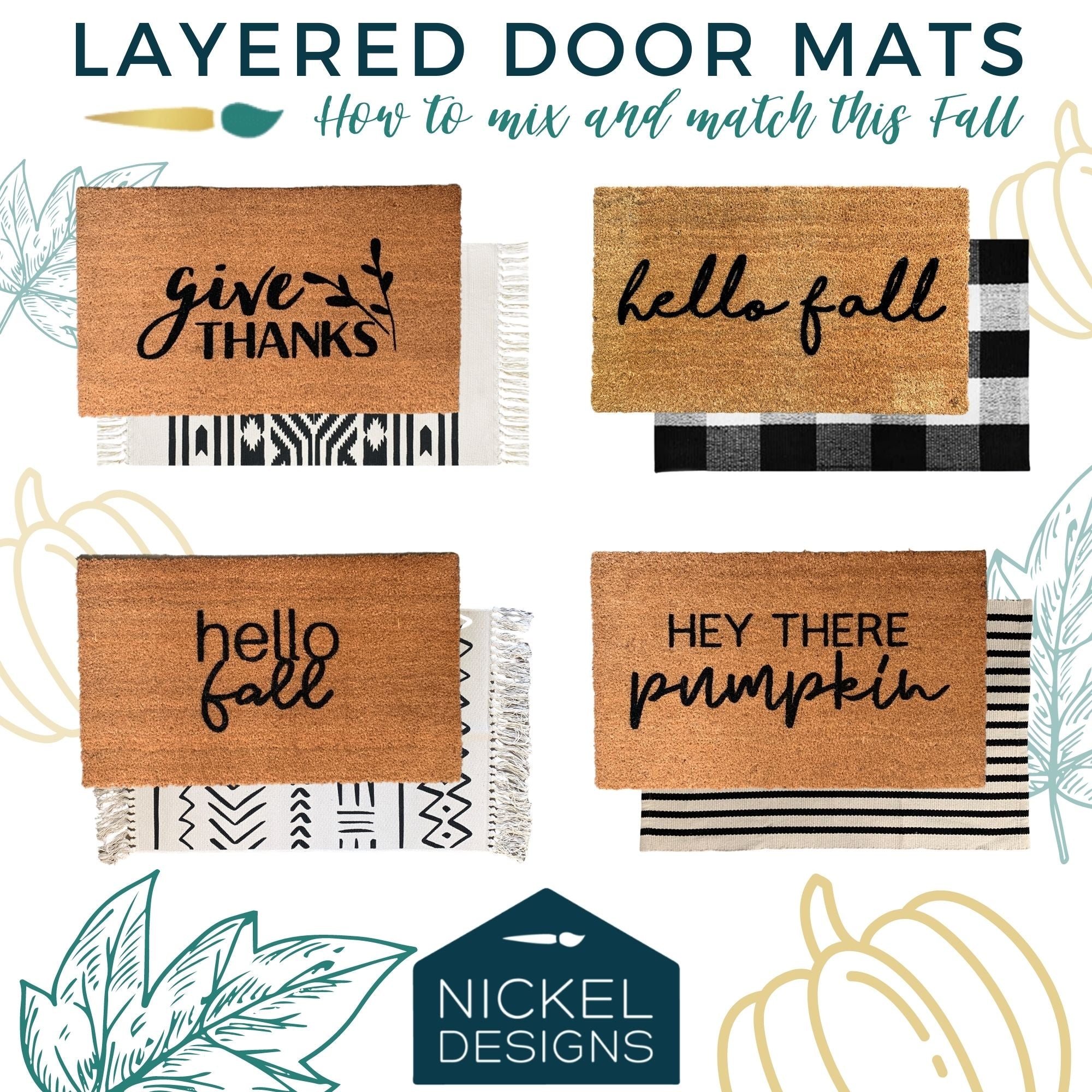 Easy fall porch update! Layer your doormat this fall.