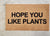 Sale - HOPE YOU LIKE PLANTS Funny Doormat