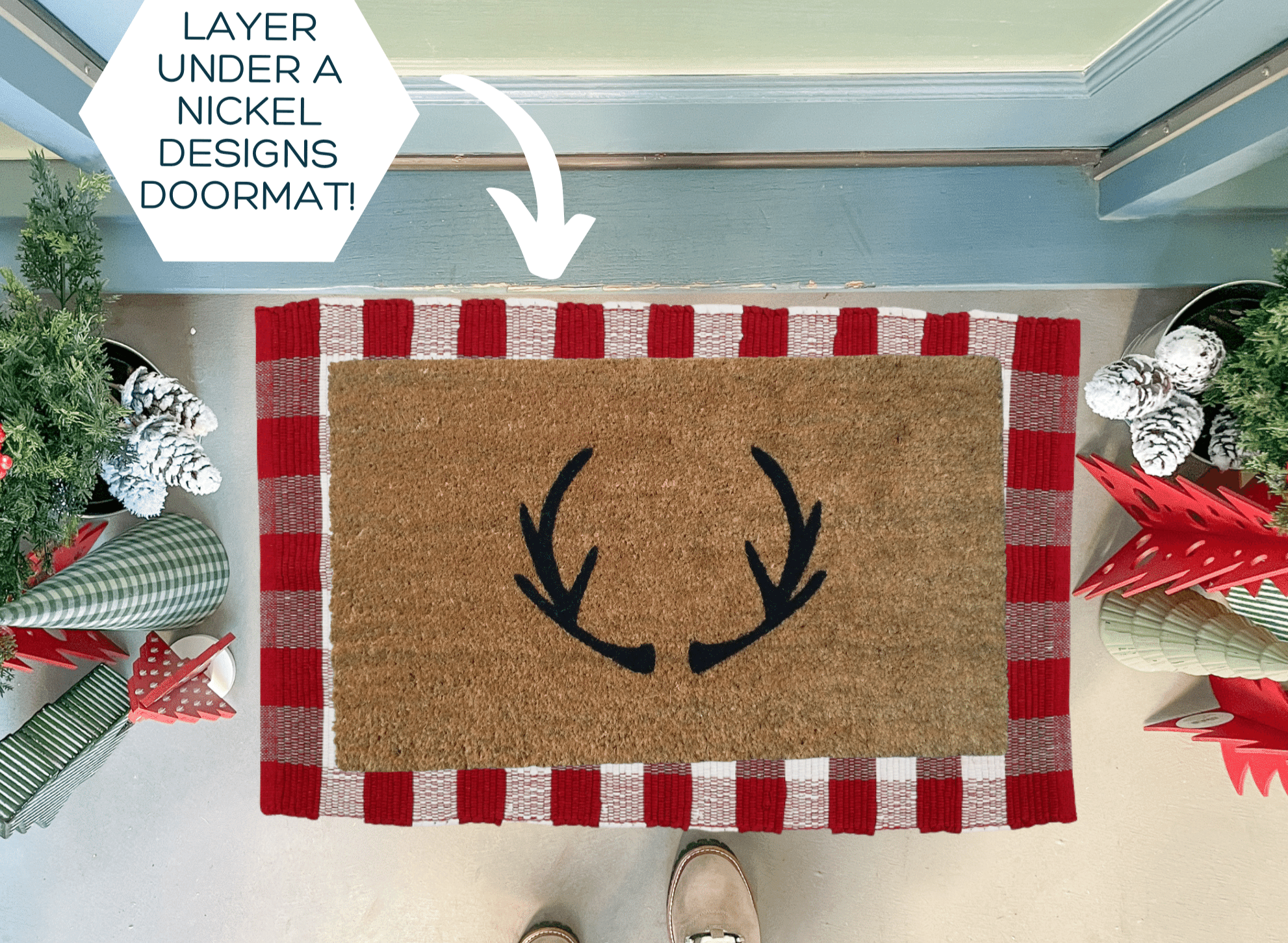 Red and White Buffalo Check Rag Rug | Accent Rugs by Nickel Red and White Buffalo Check Rag Rug | Accent Rugs by Nickel