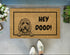 HEY DOOD Funny Doodle Dog Doormat – Welcome Mat with Doodle Face