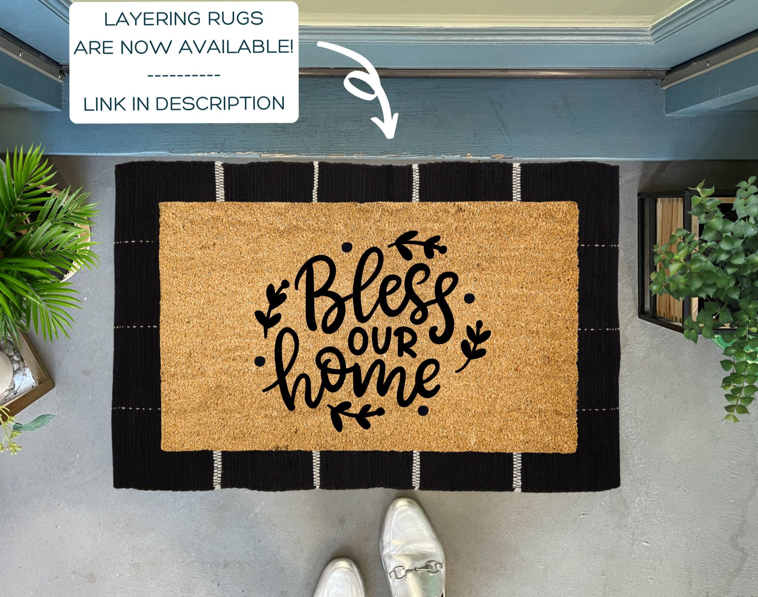 Bless Our Home Outdoor Welcome Mat | Christian Doormats and Decor