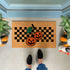Pumpkin and Checkered Halloween Doormat – Trendy Fall Coir Welcome Mat