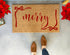 Merry Christmas Doormat – Red Ribbons Coquette Holiday Welcome Mat