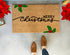 Merry Christmas Doormat - Mistletoe and Holly Holiday Welcome Mat