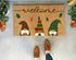 Welcome Doormat with Fall Gnome Trio - Handcrafted Autumn Coir Porch Mat