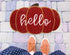 Pumpkin Shaped Coir Doormat - White or Orange Pumpkin with Hello Text