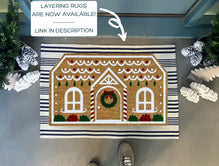Candy Cane Gingerbread House Doormat | Christmas Porch Decor