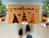 Halloween Gnome Doormat - Welcome Mat with Gnomes & Bat Accents