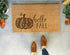 Hello Fall Doormat with Floral Pumpkin - Handcrafted Autumn Coir Welcome Mat