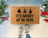 It’s Merry AF in Here Doormat - Funny Christmas Holiday Welcome Mat