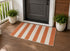 Burnt Orange Striped Layering Rug | Woven Fall Porch Rug 24x36