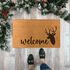 Coir Deer Doormat, Welcome Text