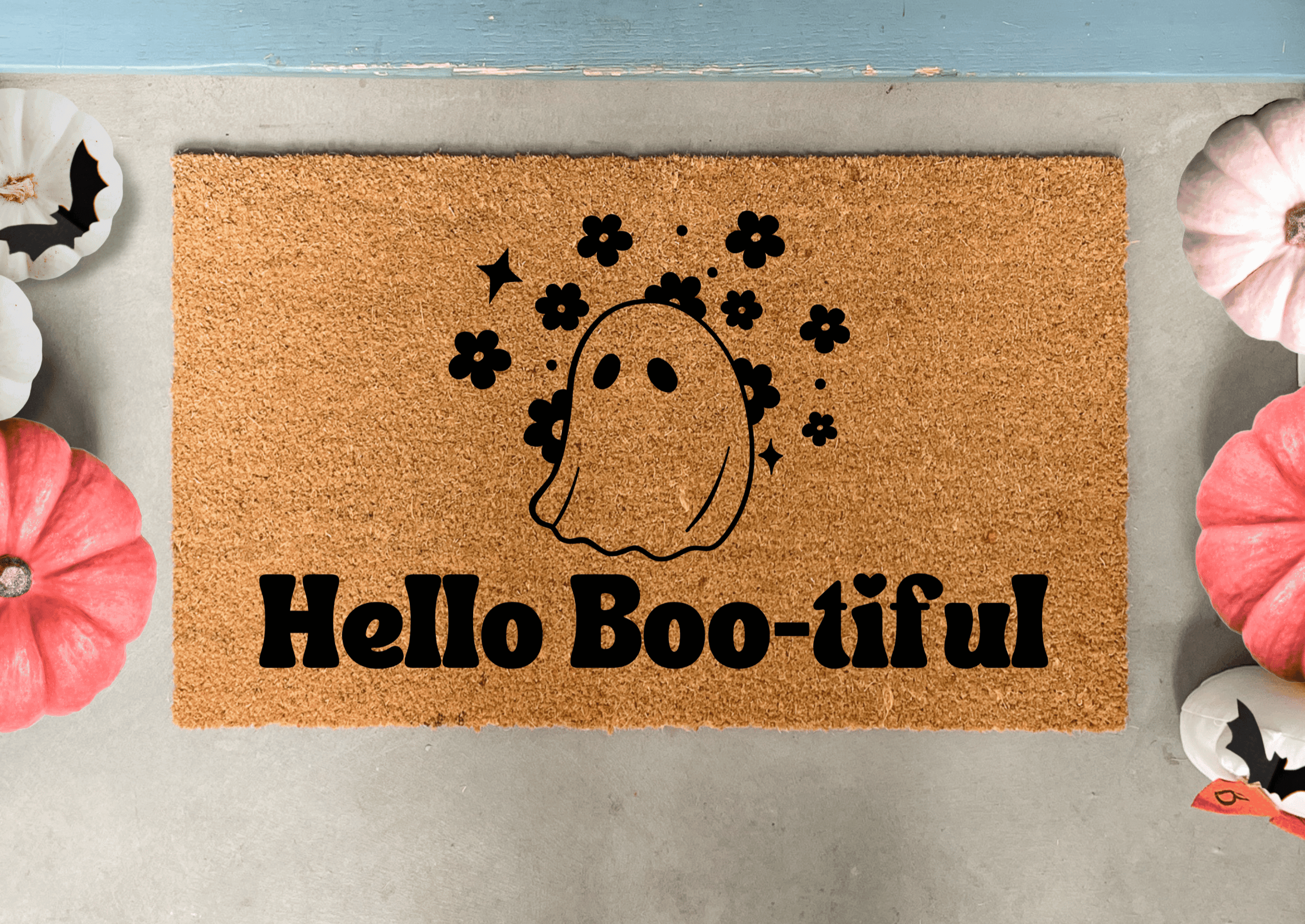 Halloween Doormat, Boo Doormat, Ghost Welcome Mat