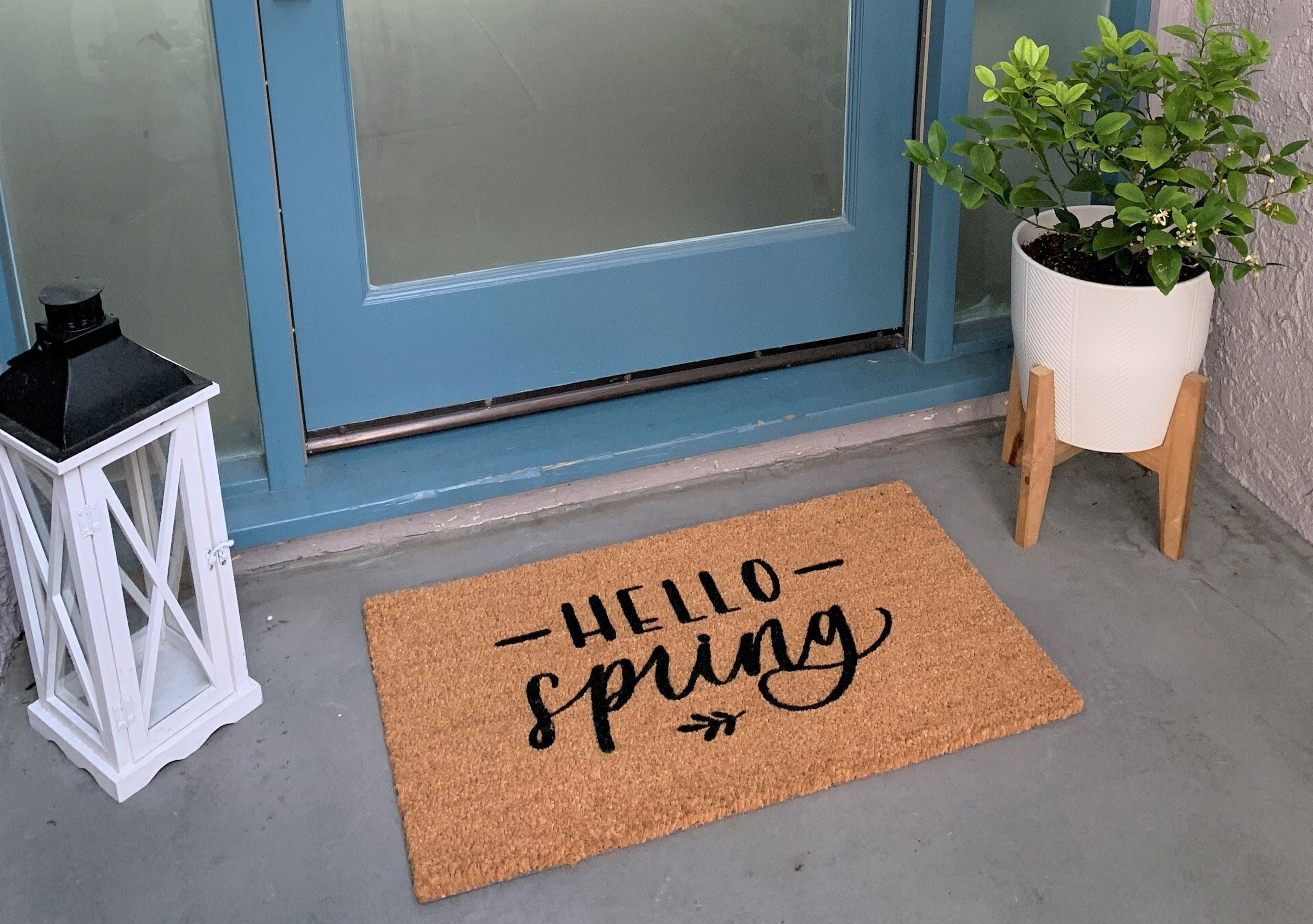 Hello Spring Outdoor Doormat | Spring and Easter Front Porch Decor