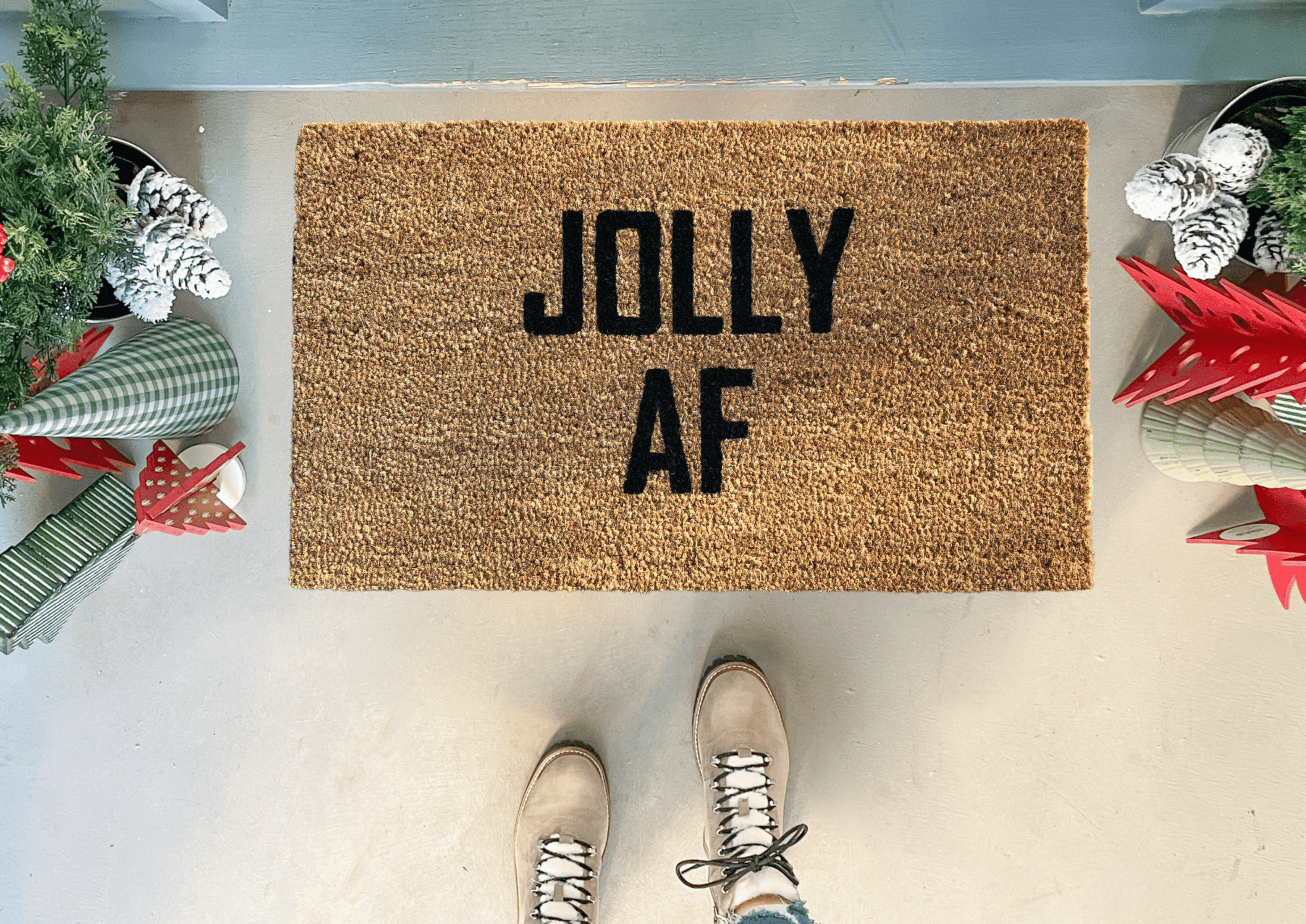 Jolly AF, Funny Christmas Door Mat