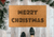 Doormat - Retro Style Merry Christmas Doormat, Geometric Text