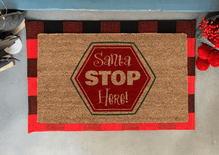 Rae Dunn SANTA PLEASE STOP HERE store Door Mat