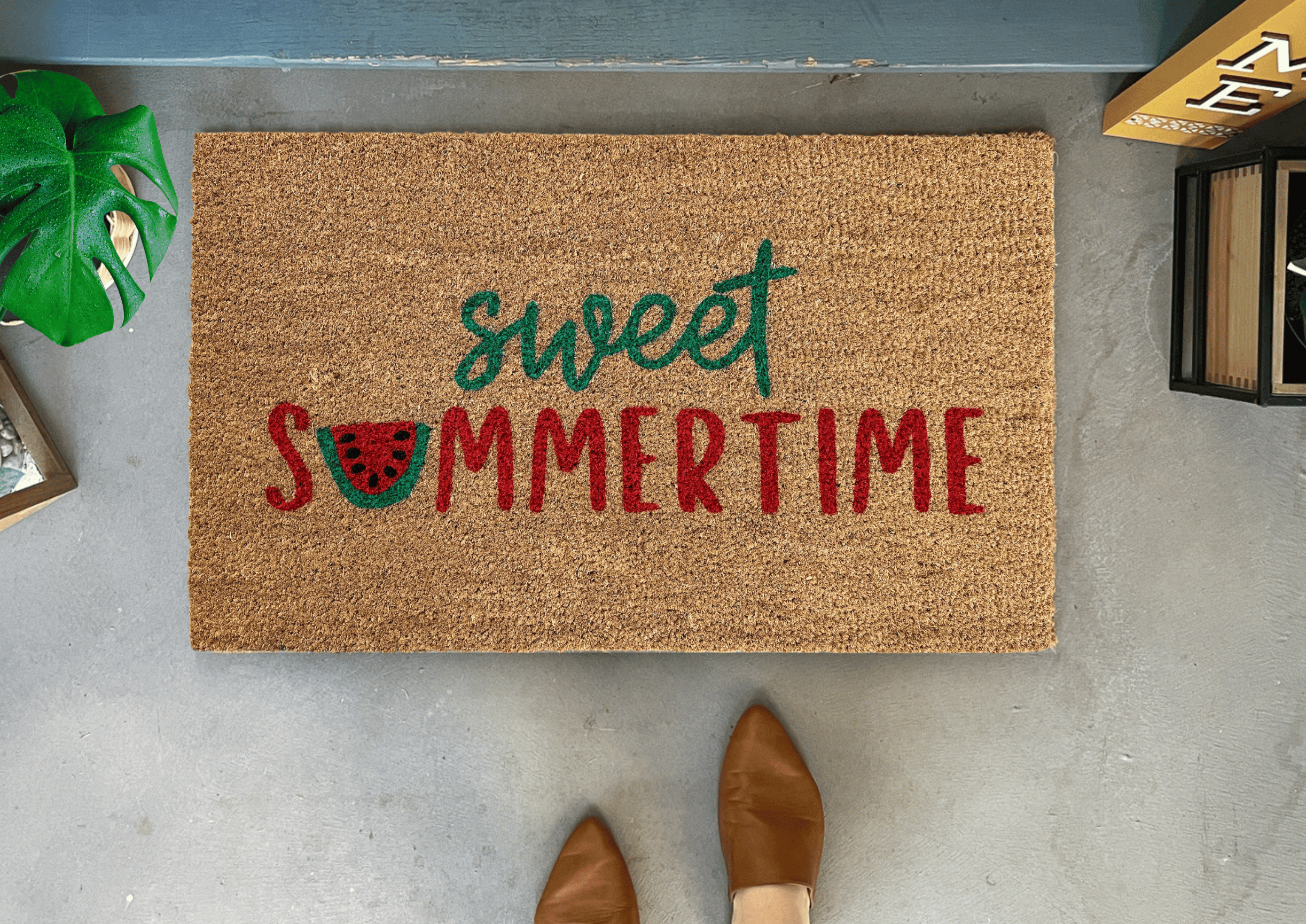 Watermelon Doormat, Custom Welcome Mat, Front Door Mat, Housewarming Gift,  Summer Doormat, Outdoor Doormat, Spring Doormat, Colorful Doormat 