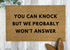 You Can Knock But We Probably Won't Answer Funny Doormat