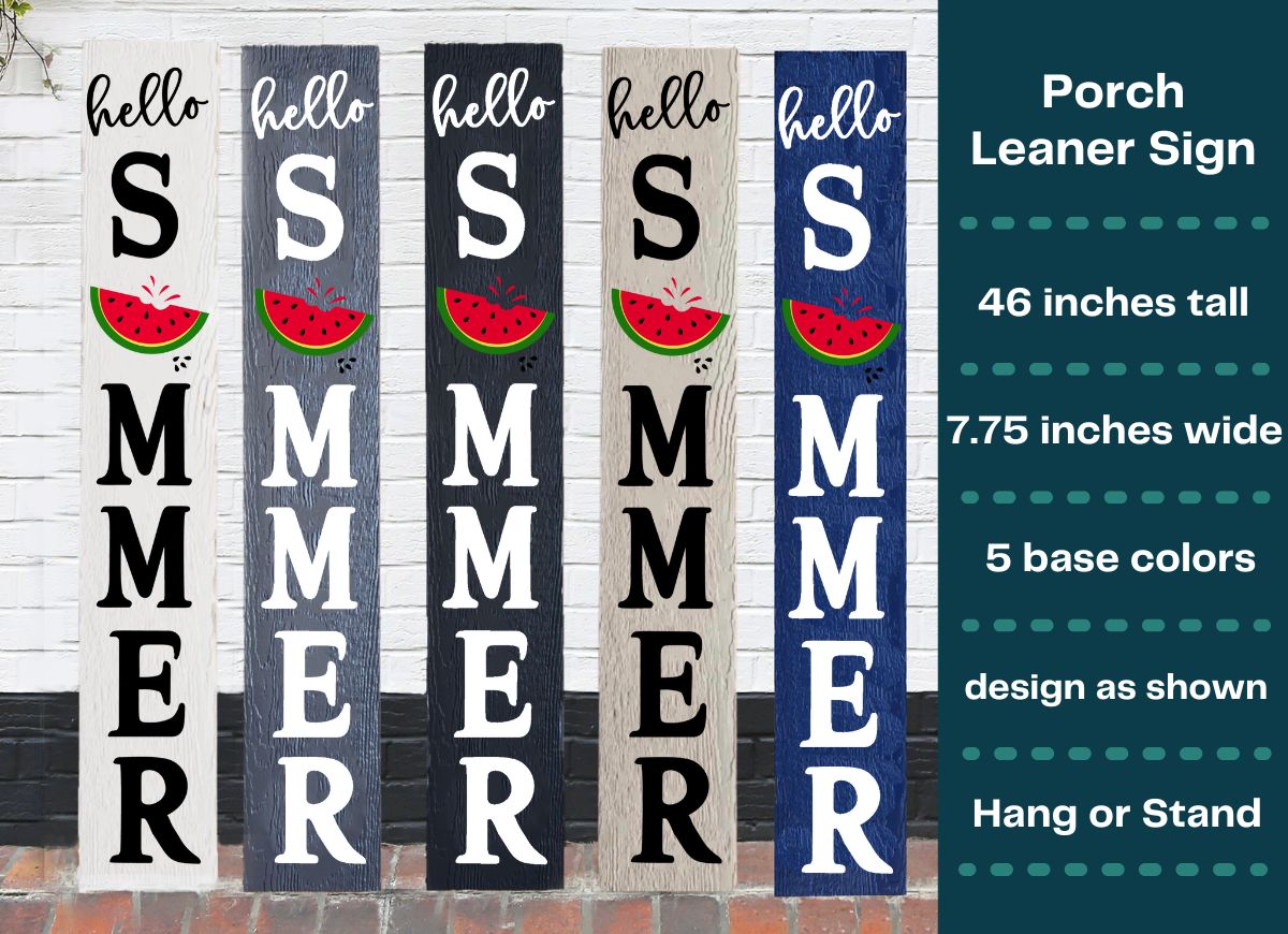 Hello Summer Porch Sign | Colorful Watermelon Welcome Sign