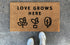 Sale - Love Grows Here Plant Doormat, 18x30 inches
