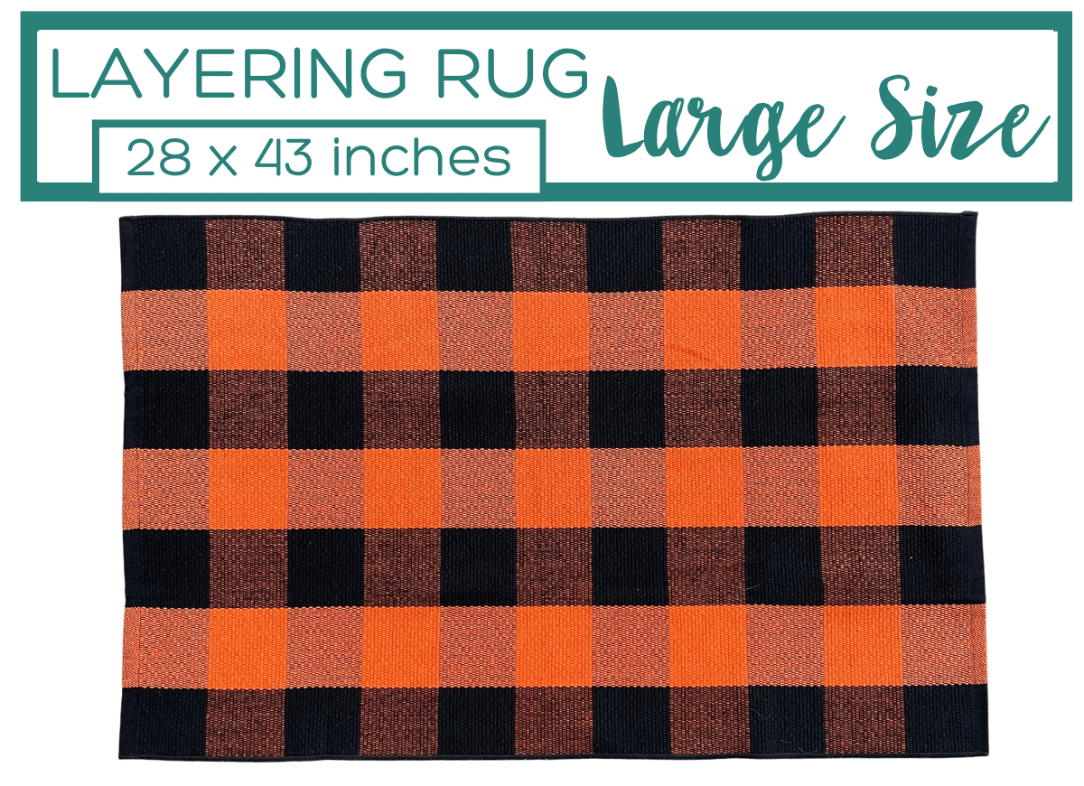 Orange and Black Buffalo Check Rug Halloween Decor Nickel Designs